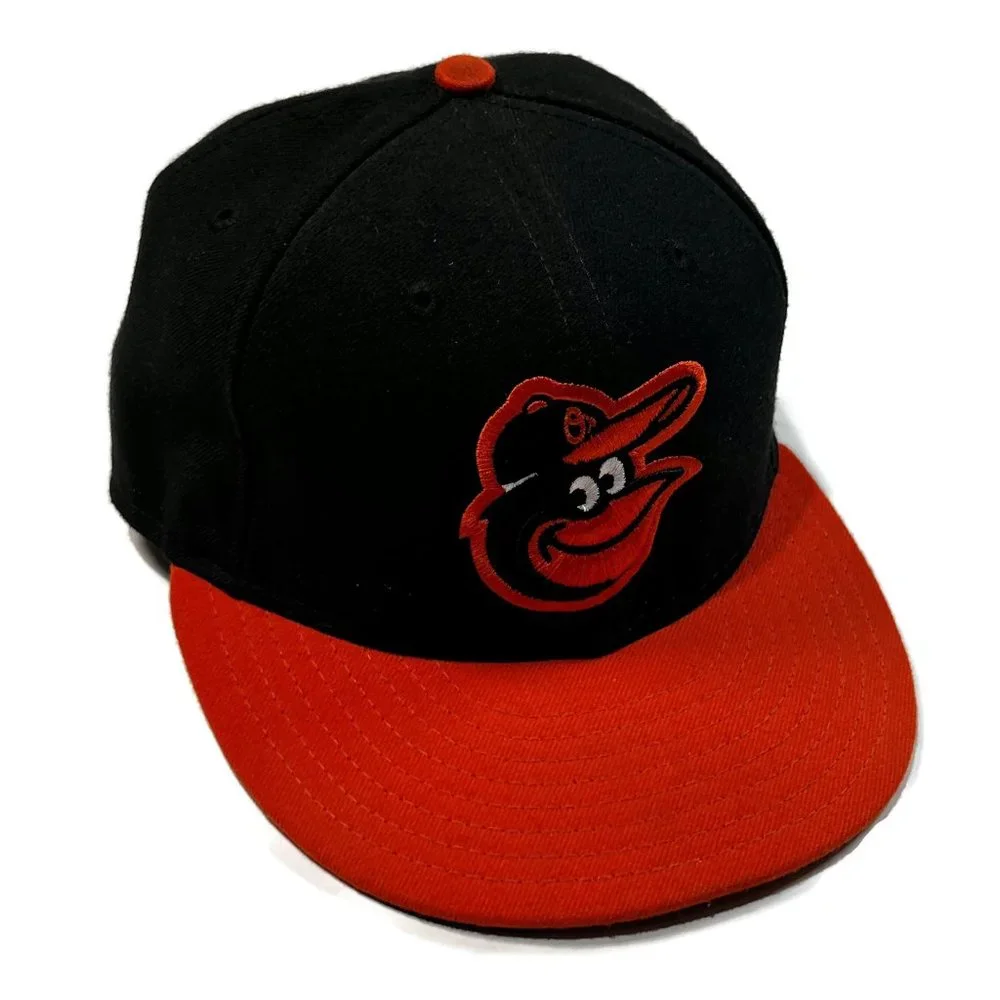 New Era 59Fifty Cap MLB Baltimore Orioles Black On Field‎ Road Fitted 7 1/8 Hat
